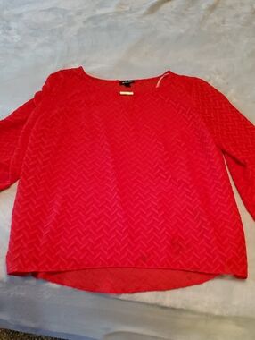 ALYX Women's Bright Red Chevron-Texture Long Sleeve Top